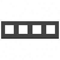 Рамка 4 поста UNICA PURE, горизонтальная, черное стекло | код. NU600886 | Schneider Electric